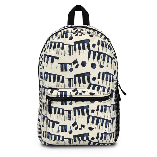 Cream Piano Patterned Backpack Cream Piano Backpack Piano Pattern Bag