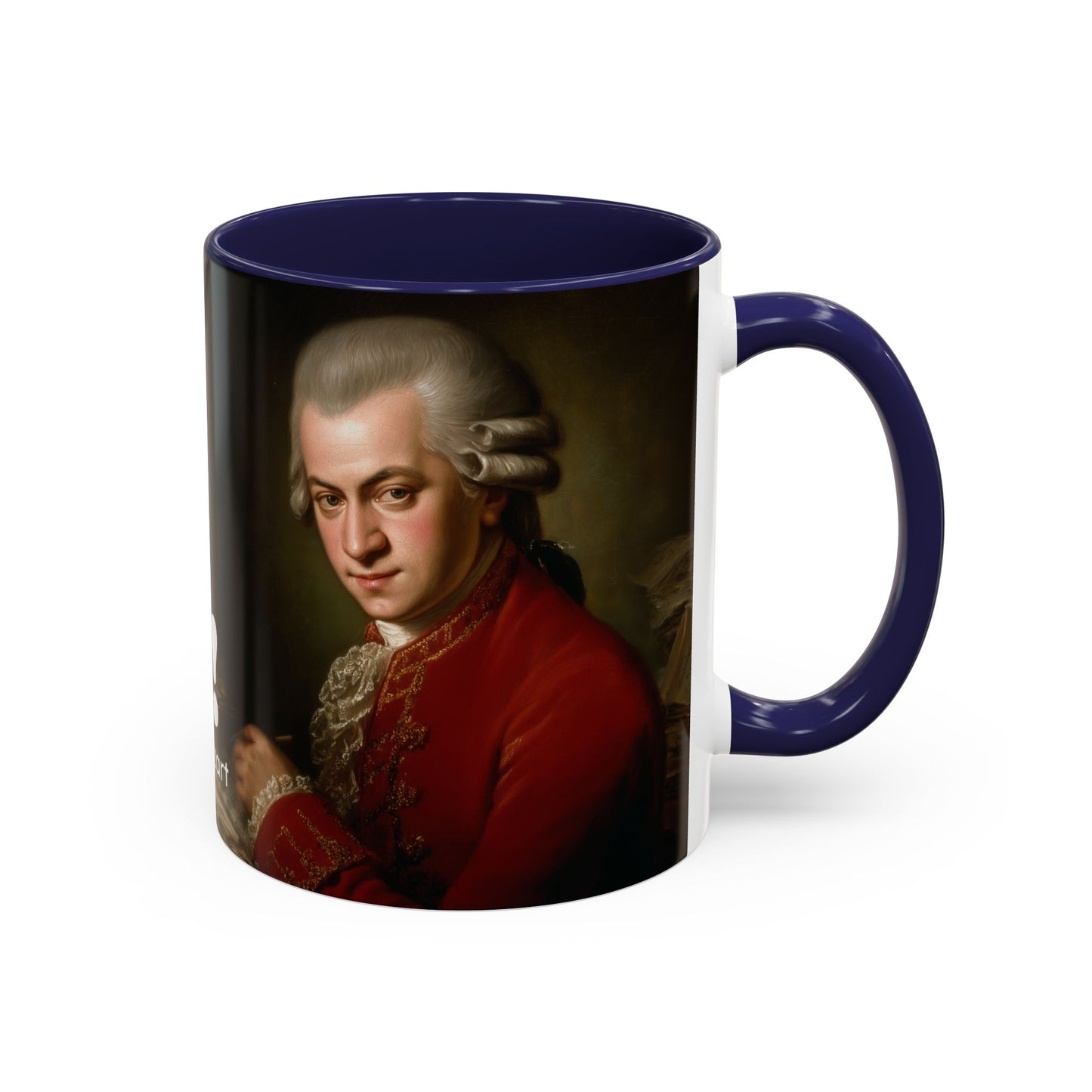 Two Flutes Mug in Black (EU) - Mozart Flute Quote Mug, Mozart Mug, Classical Music Mug, Funny Mozart Quote