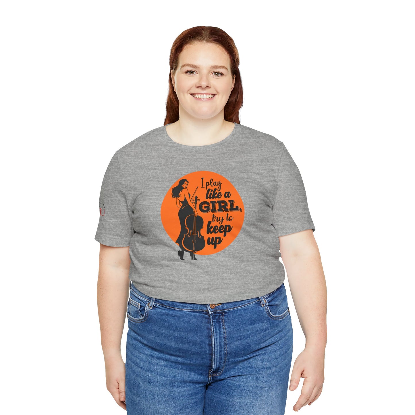 Play like a Girl T-Shirt (Light): Camerata Romeu Shirt, Play like a Girl Shirt, Orchestra Shirt, Female Musician Shirt, Cello Shirt