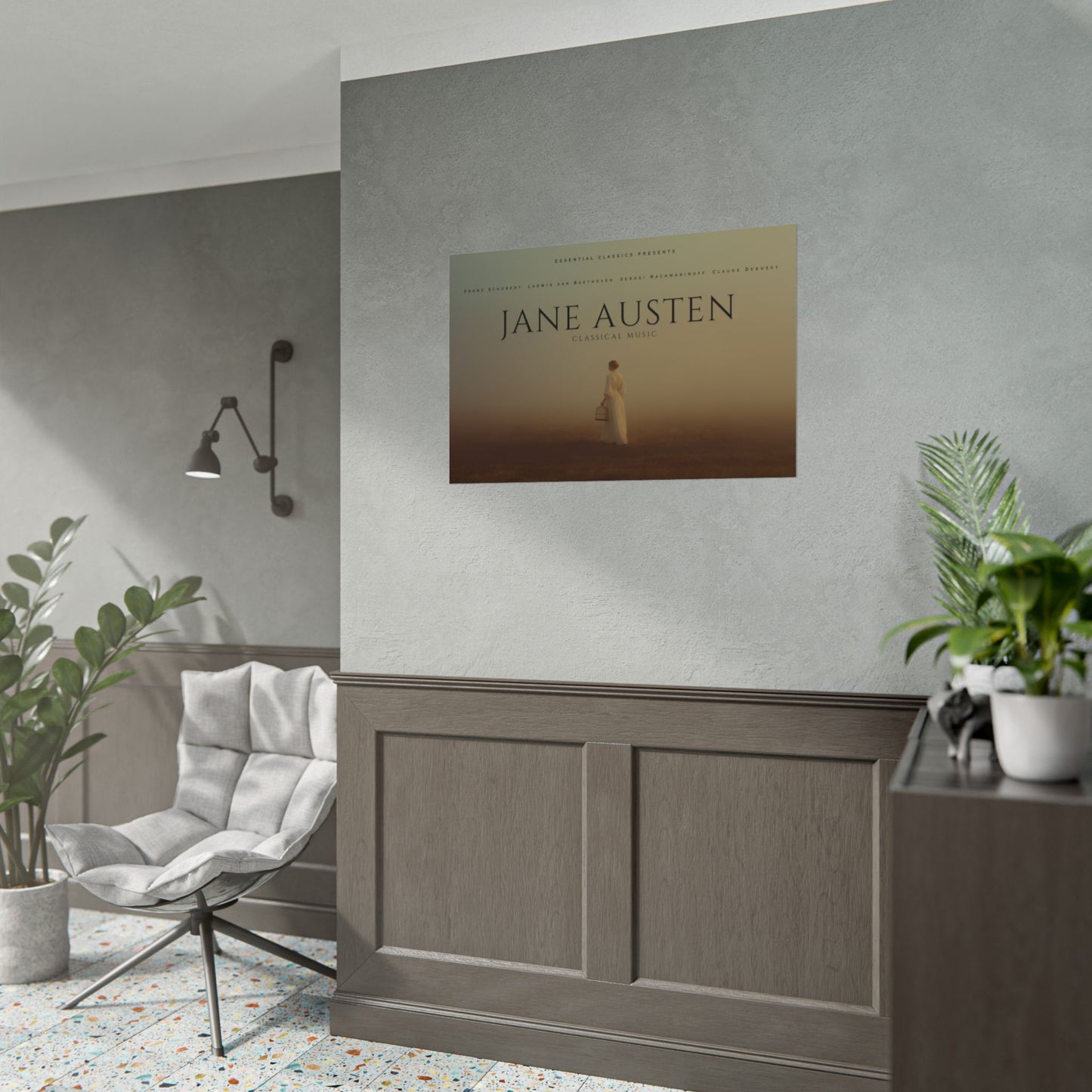 Jane Austen Poster - Jane Austen Inspired Print, Daydreaming Poster, Jane Austen Novel Print, Writing Poster, Timeless Romance Poster