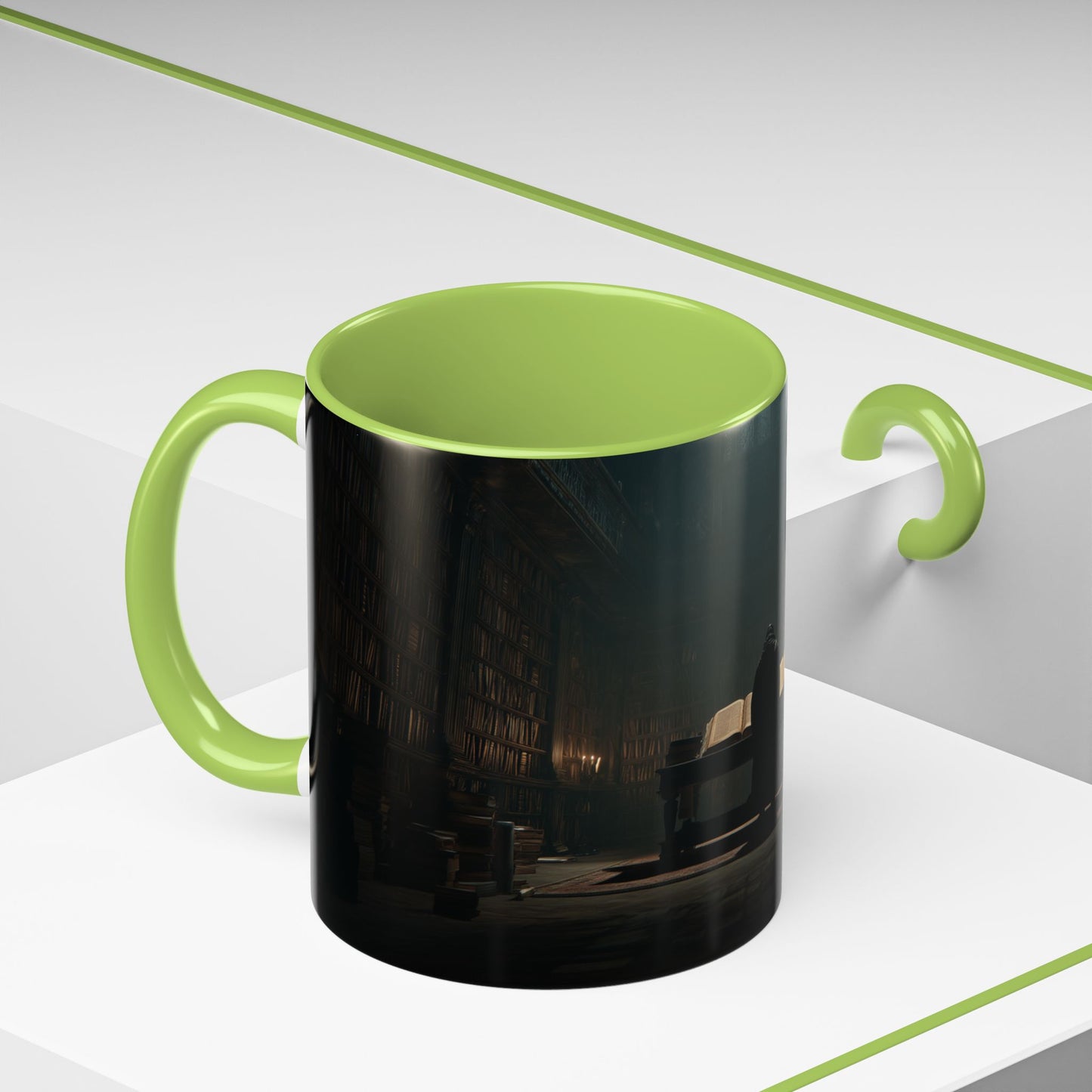 Late Night Studies Mug (EU) - Dark Library Mug, Evening Reading Mug, Moody Library Mug, Cozy Reading Mug, Library Mug