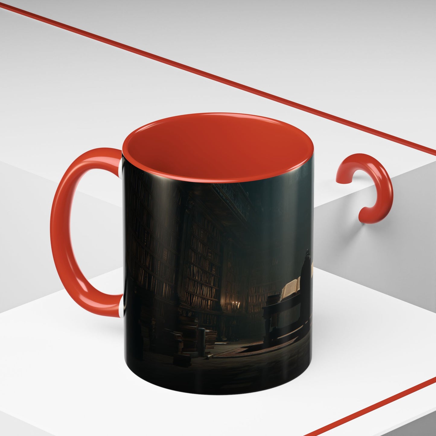 Late Night Studies Mug (EU) - Dark Library Mug, Evening Reading Mug, Moody Library Mug, Cozy Reading Mug, Library Mug