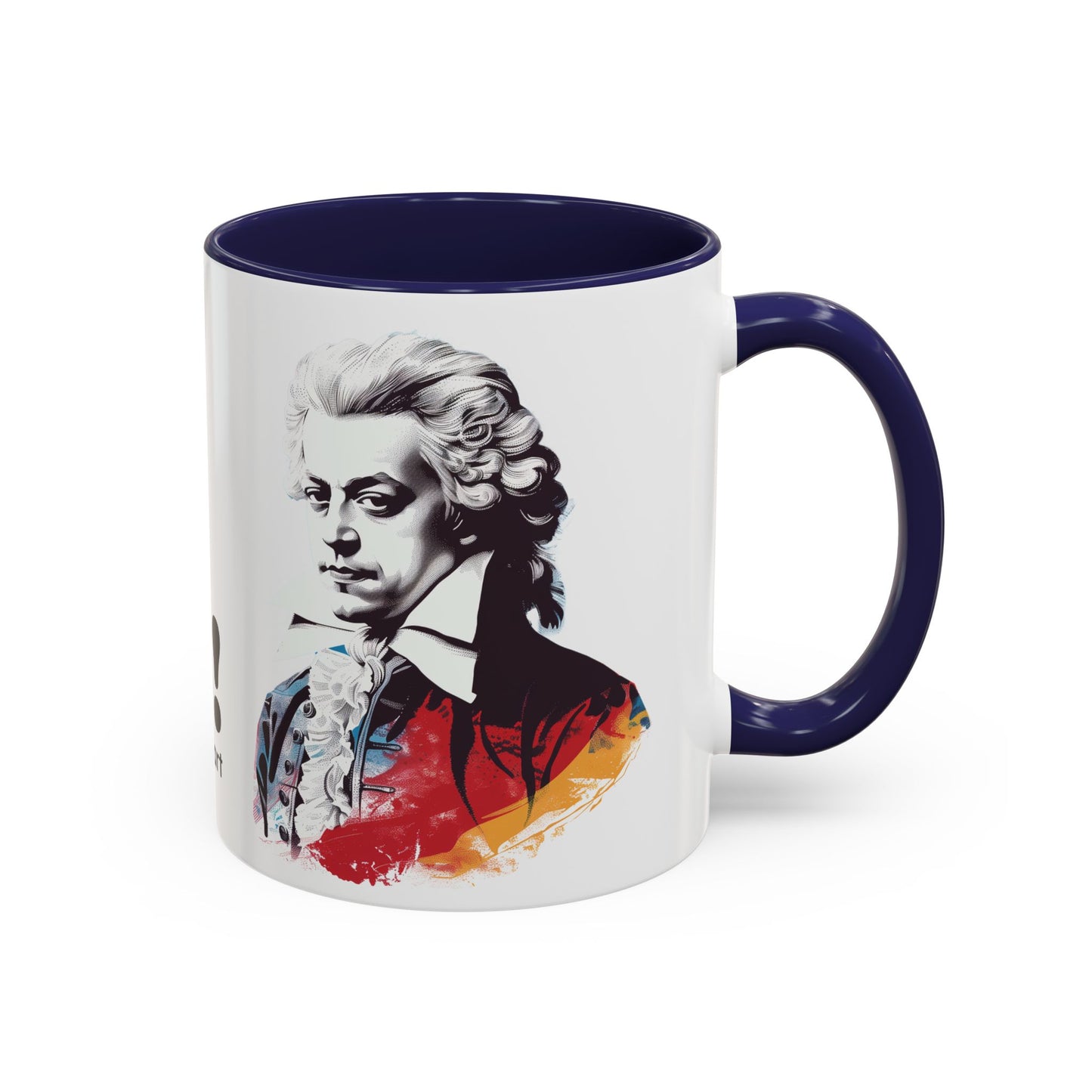 Two Flutes Mug in White (EU) - Mozart Flute Quote Mug, Mozart Mug, Classical Music Mug, Funny Mozart Quote