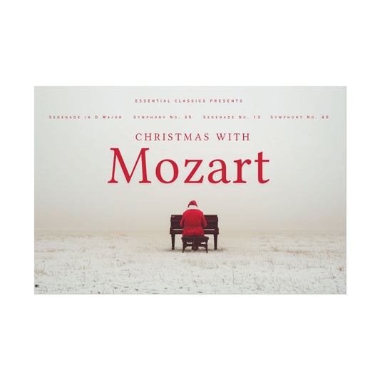 Mozart Christmas - Santa Poster, Santa Playing Piano Print, Holiday Print, Christmas Poster, Winter Print, Mozart Holiday Poster