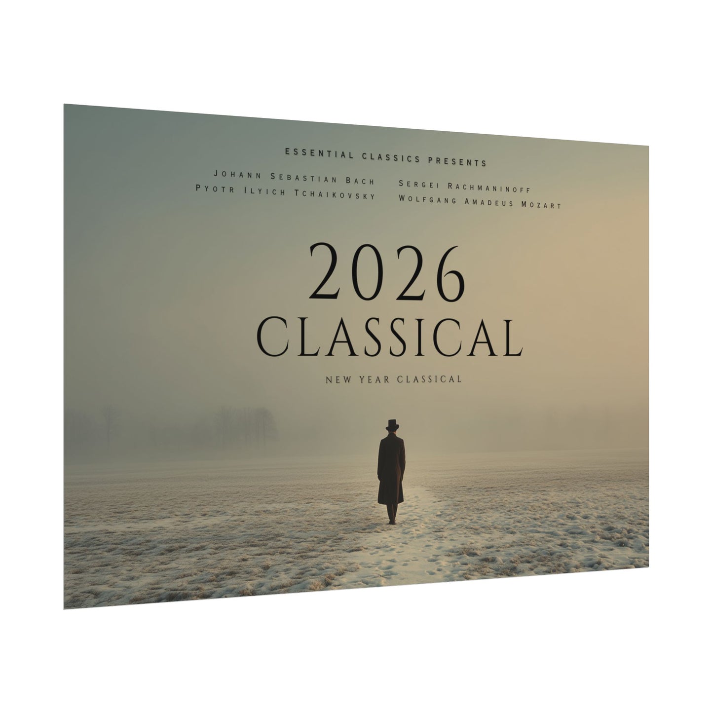 2026 - Classical Music Print, Wanderlust Poster, New Year Print, Tchaikovsky Inspired Poster, Mozart Inspired Print, Beethoven Inspired Poster