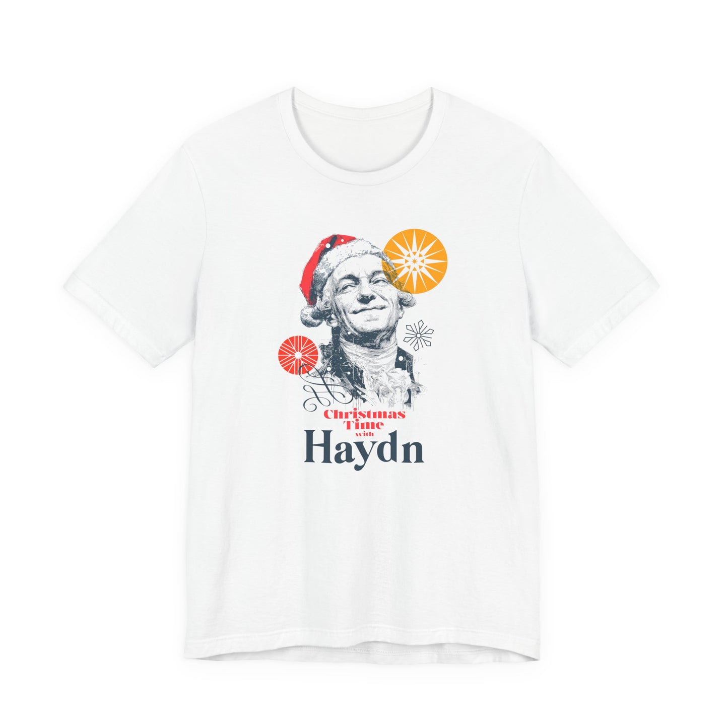 Christmas with Hayden - Holiday T-Shirt, Santa Shirt, Hayden with Santa Hat T-Shirt, Classical Music Christmas Shirt