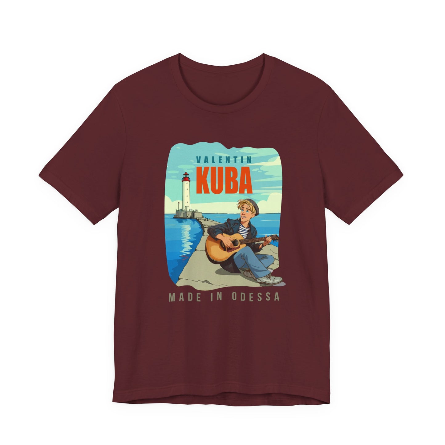 (ENG) Kuba at the Vorontsov Lighthouse- Klezmer Music T-Shirt, Odessa Music Shirt, Valentin Kuba Tee, Music from Ukraine Shirt