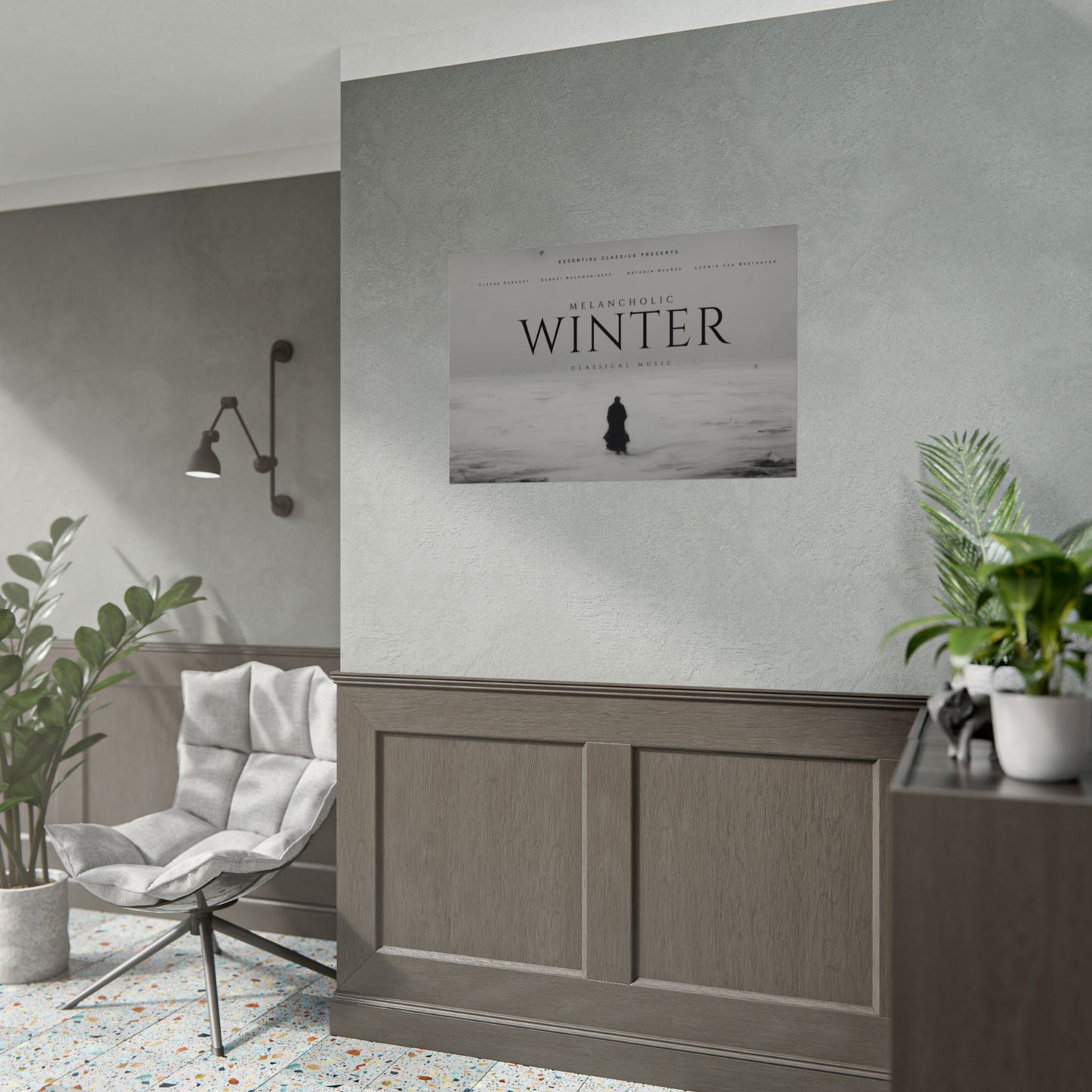 A Melancholy Winter - Landscape Poster, Winter Print, Holiday Print, Christmas Poster, Classical Music Print