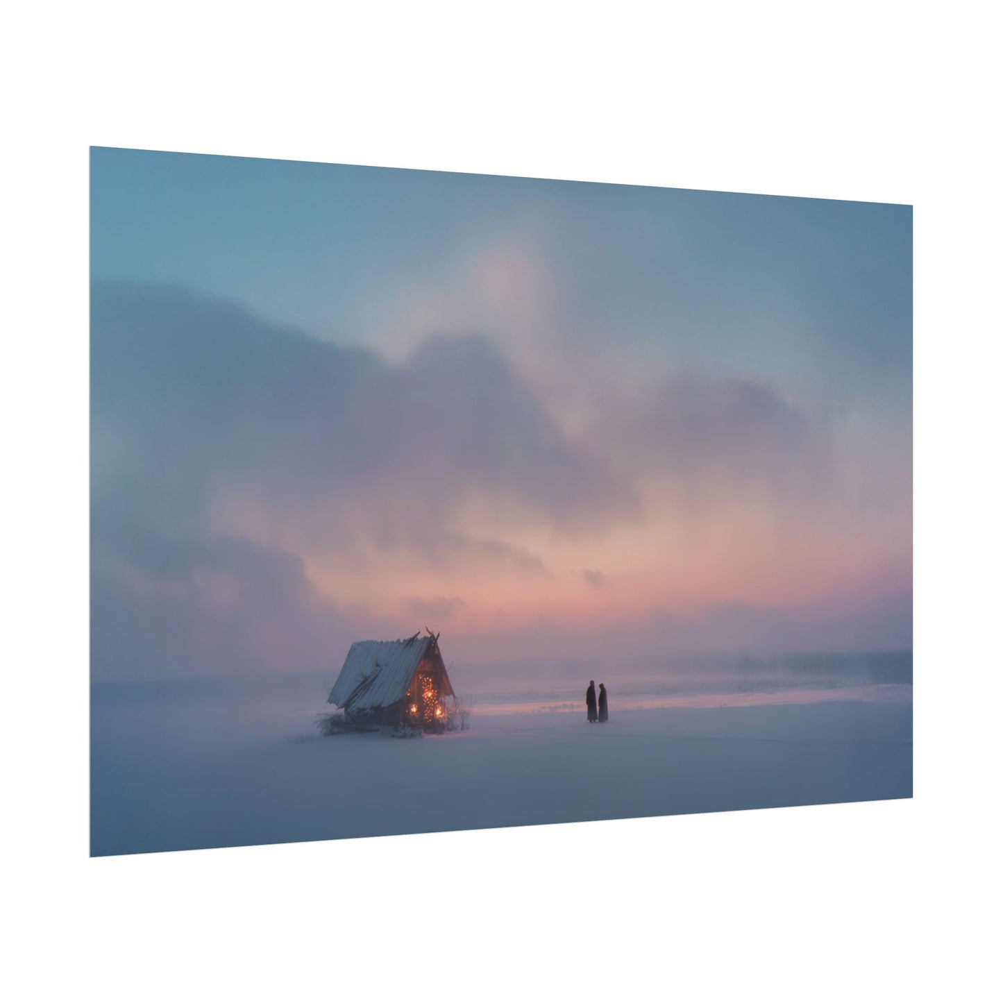 Without Words: Classical December - Winter Poster, Winter Sunrise Print, Peaceful Landscape Poster, Holiday Decor Print