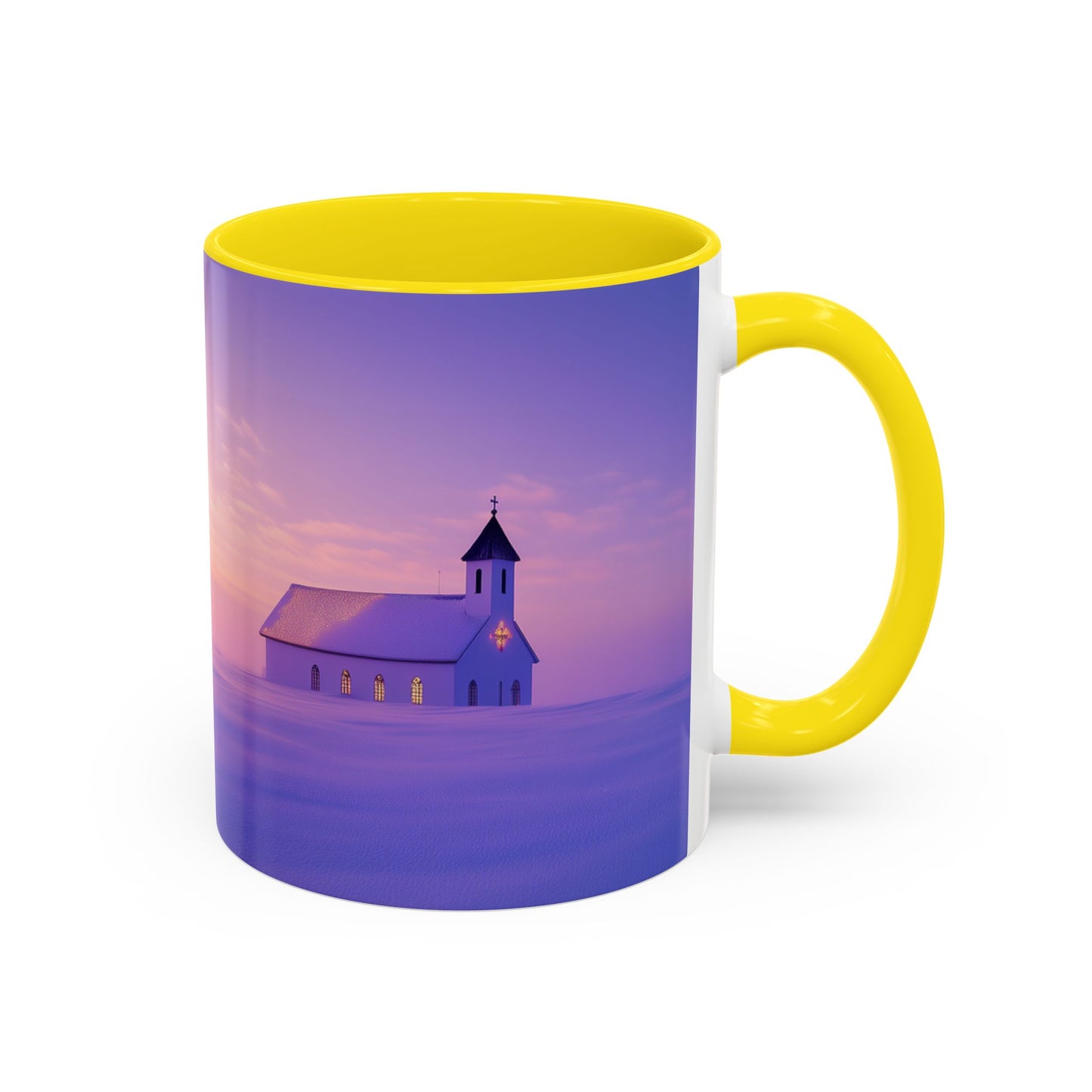 Christmas Choir Mug (EU) - Heavenly Voices Poster, Chapel Print, Snow Sunrise Print, Christmas Poster, Winter Print, Choir Concert Poster