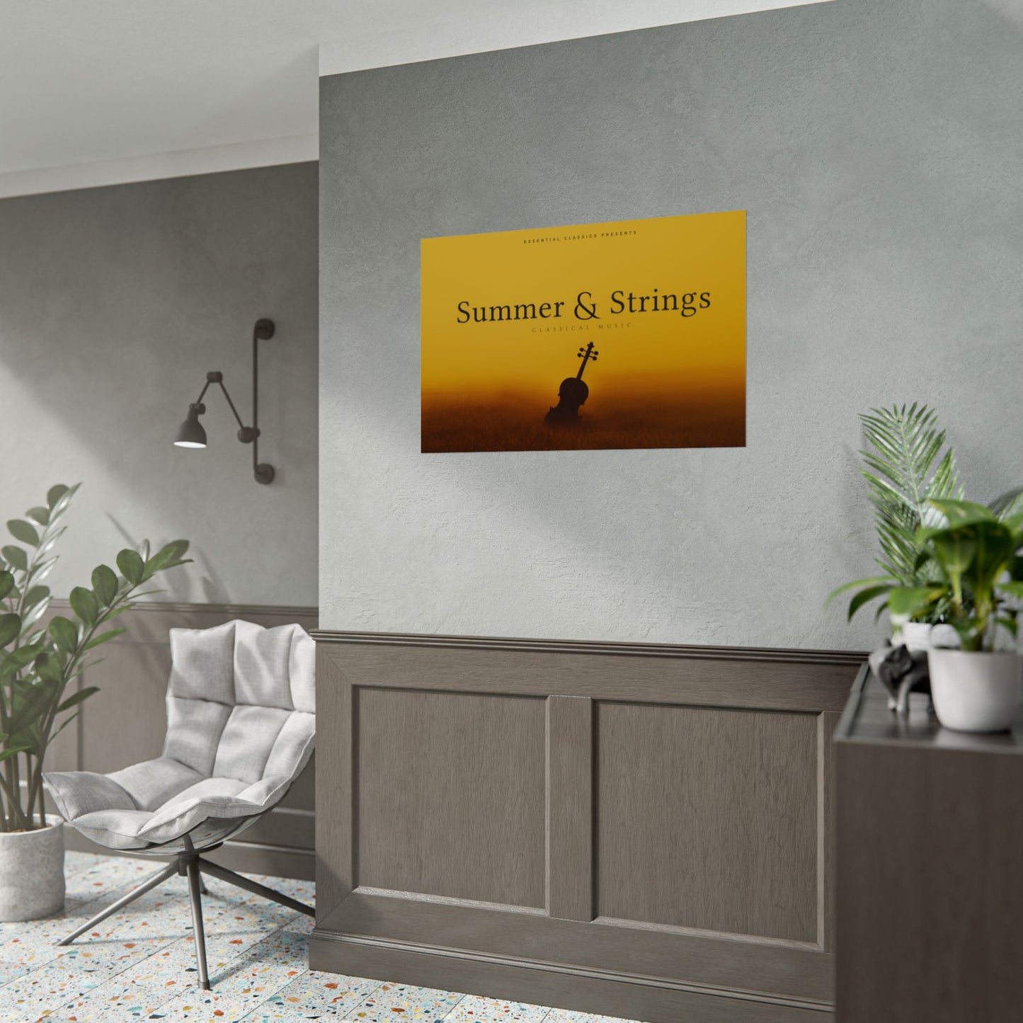 Summer & Strings - Classical Violin Poster, Summer Print, Classical Music Print, Calm Music Poster, Stings Lover Print