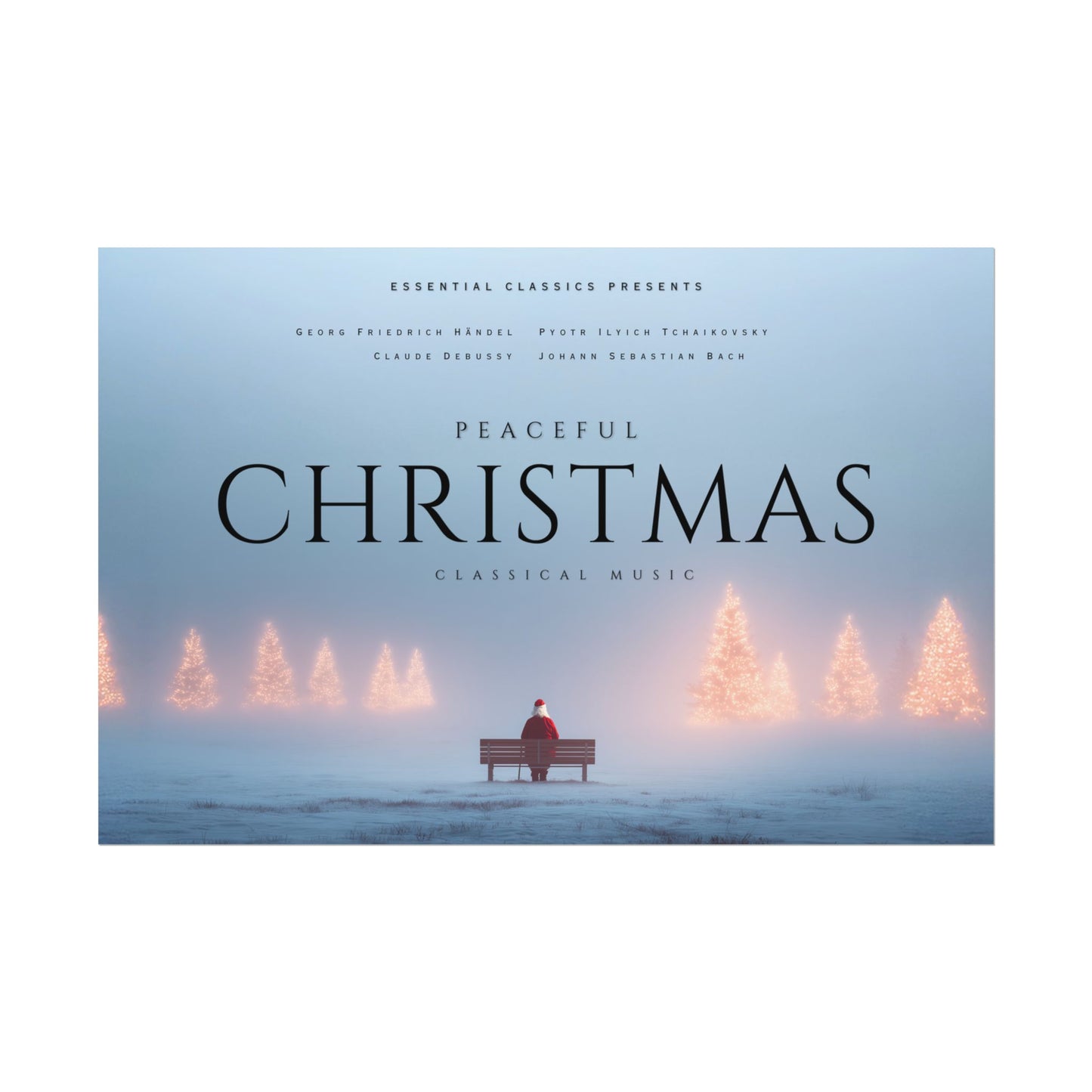 A Peaceful Christmas - Winter Poster, Winter Landscape Print, Holiday Print, Christmas Poster, Classical Music Print, Snow Print, Holiday Decor Poster