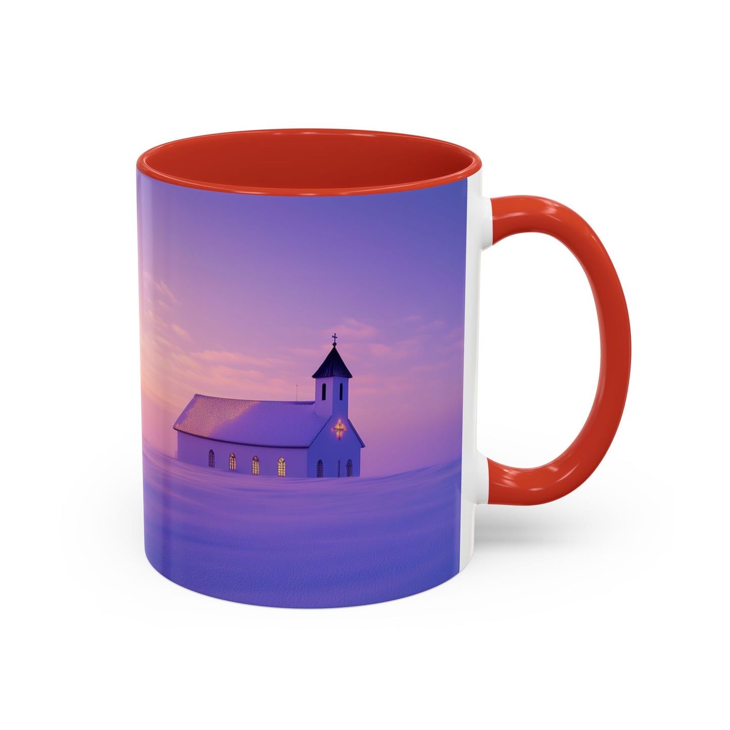 Christmas Choir Mug (USA) - Heavenly Voices Poster, Chapel Print, Snow Sunrise Print, Christmas Poster, Winter Print, Choir Concert Poster
