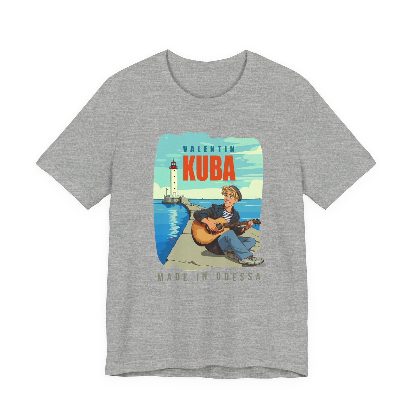 (ENG) Kuba at the Vorontsov Lighthouse- Klezmer Music T-Shirt, Odessa Music Shirt, Valentin Kuba Tee, Music from Ukraine Shirt