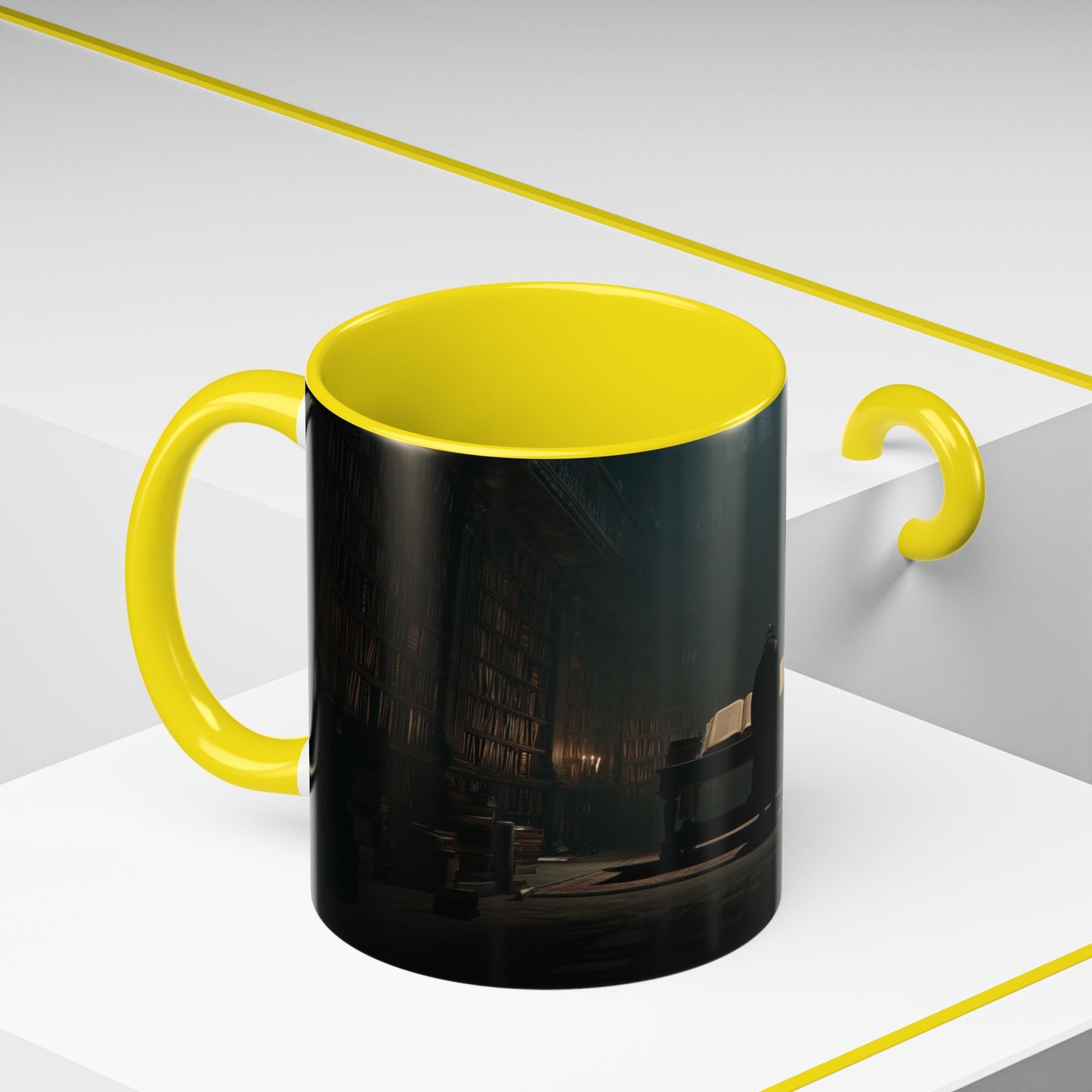 Late Night Studies Mug (EU) - Dark Library Mug, Evening Reading Mug, Moody Library Mug, Cozy Reading Mug, Library Mug