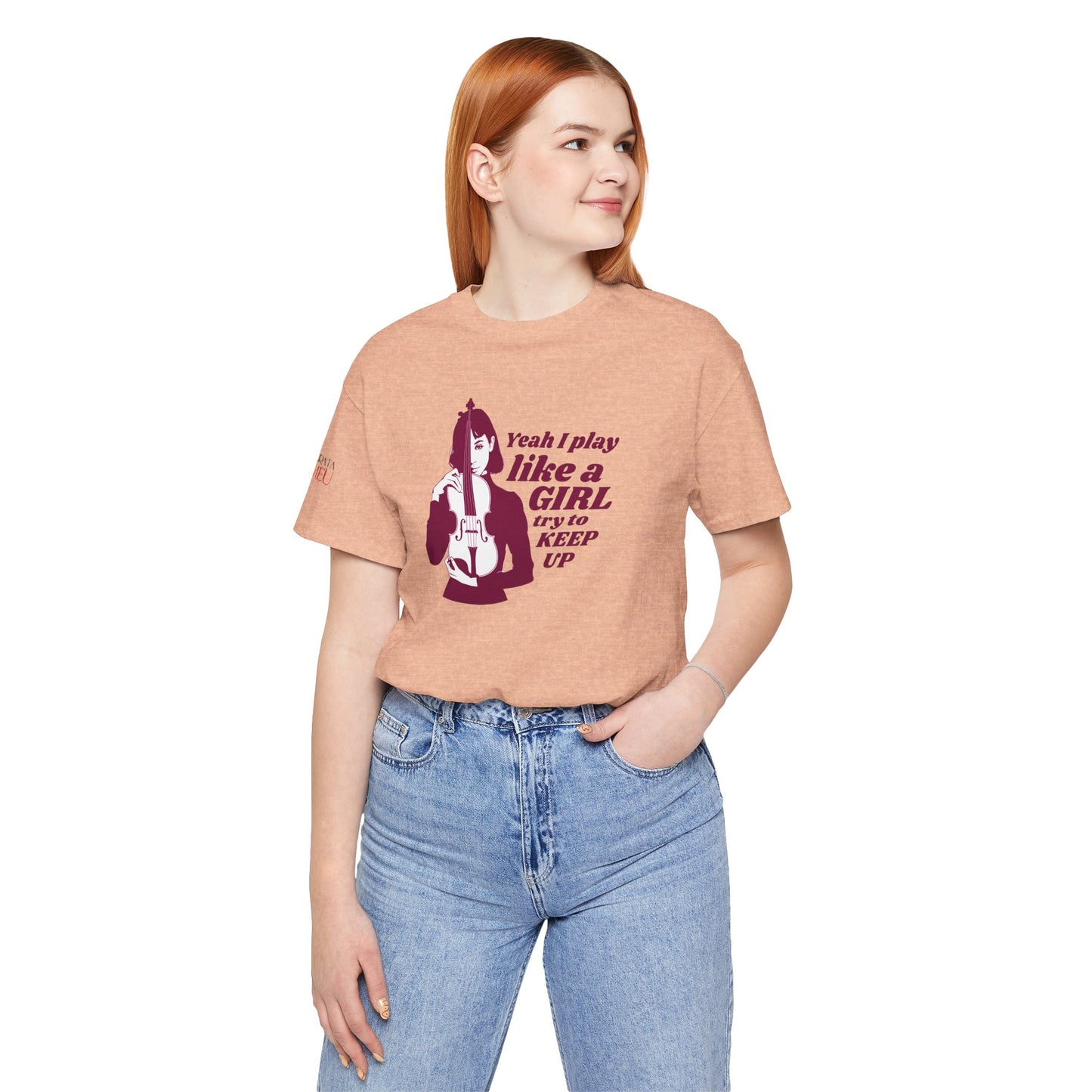 Play like a Girl- Violin T-Shirt (Light): Camerata Romeu Shirt, Play like a Girl Shirt, Orchestra Shirt, Female Musician Shirt,  Violin Shirt