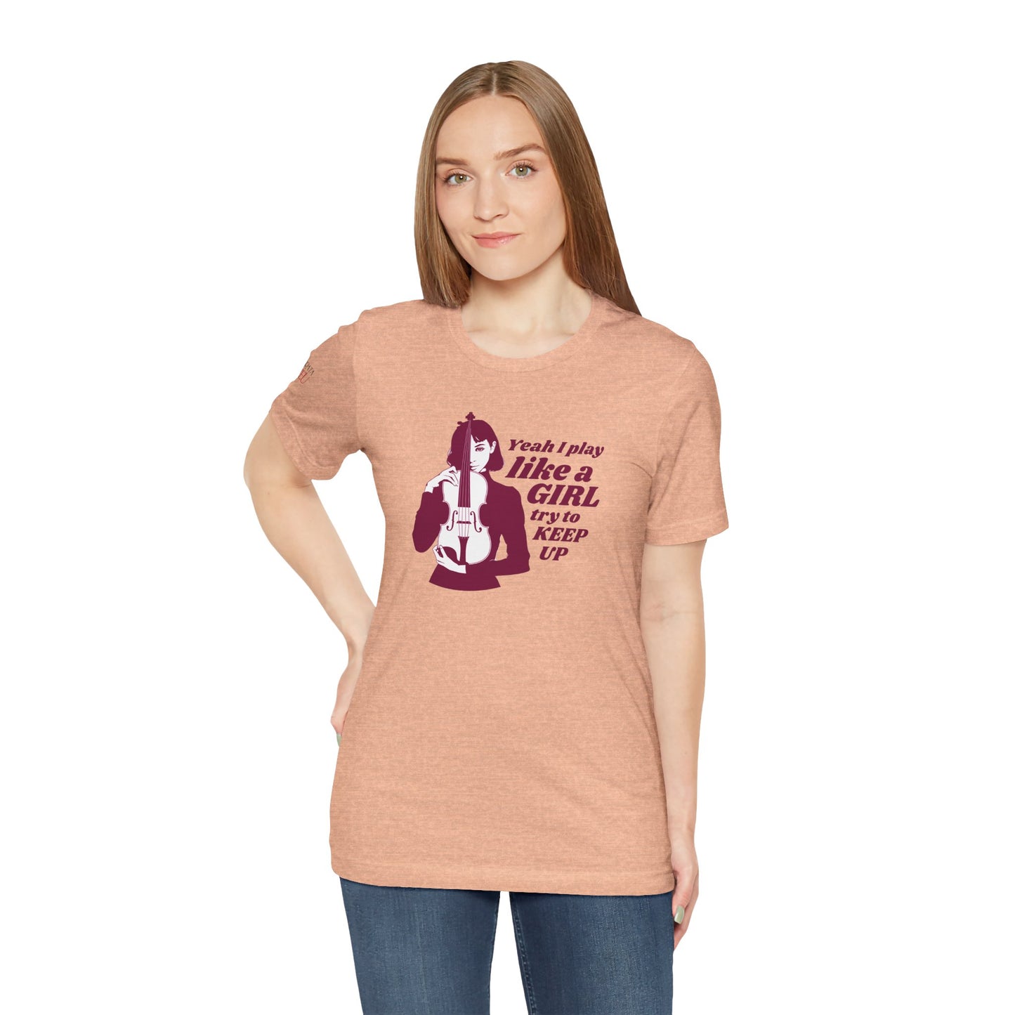 Play like a Girl- Violin T-Shirt (Light): Camerata Romeu Shirt, Play like a Girl Shirt, Orchestra Shirt, Female Musician Shirt,  Violin Shirt