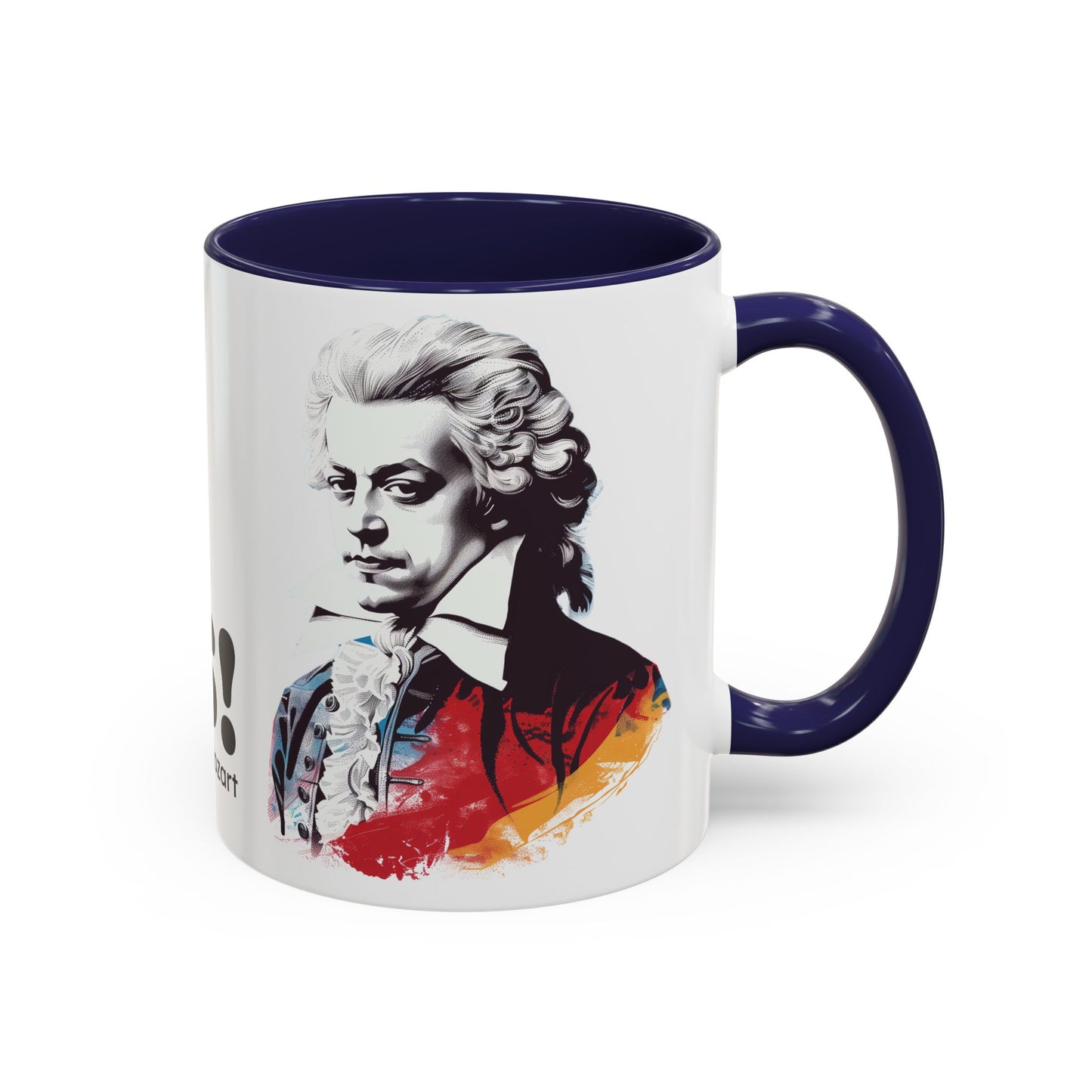 Two Flutes Mug in White (USA) - Mozart Flute Quote Mug, Mozart Mug, Classical Music Mug, Funny Mozart Quote