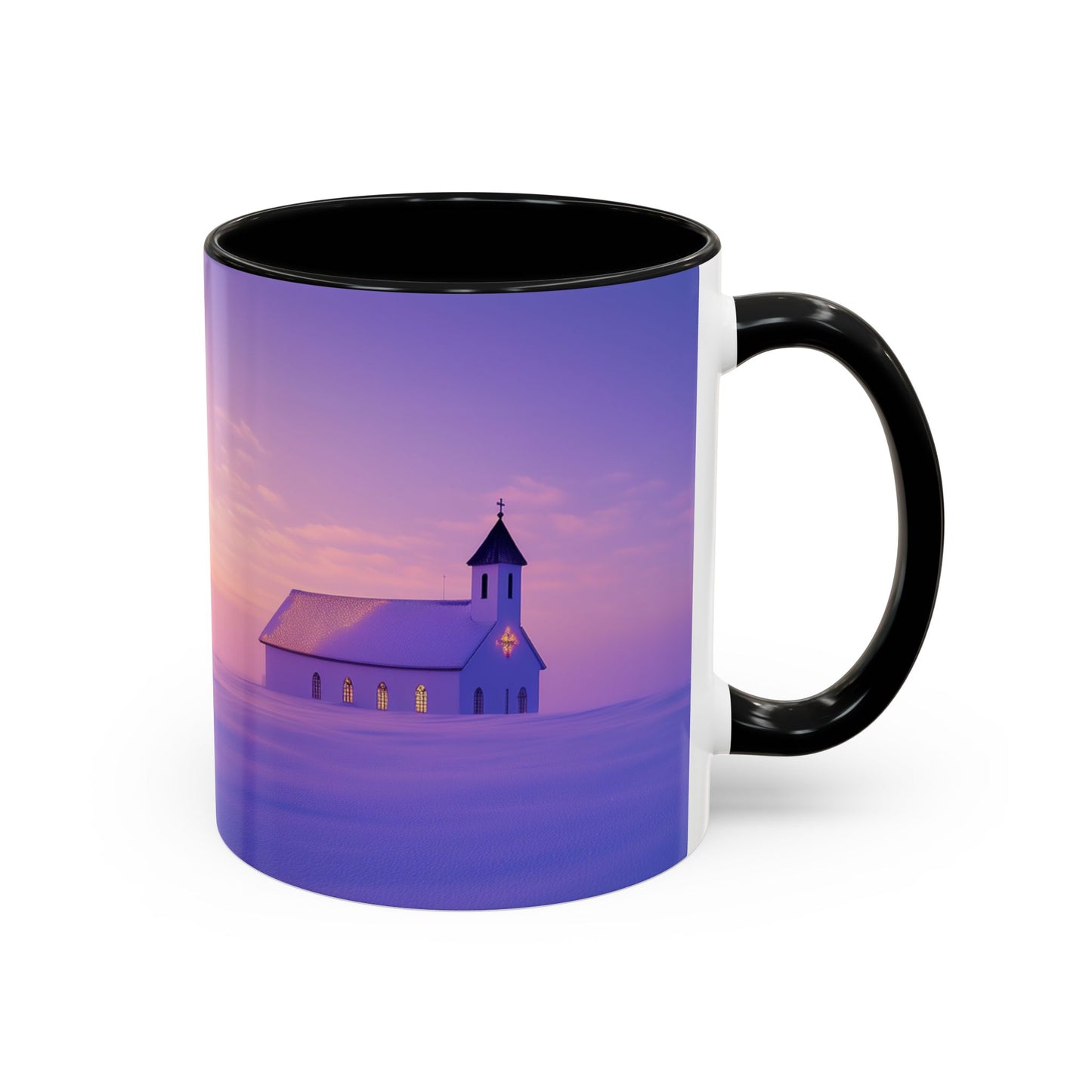Christmas Choir Mug (USA) - Heavenly Voices Poster, Chapel Print, Snow Sunrise Print, Christmas Poster, Winter Print, Choir Concert Poster
