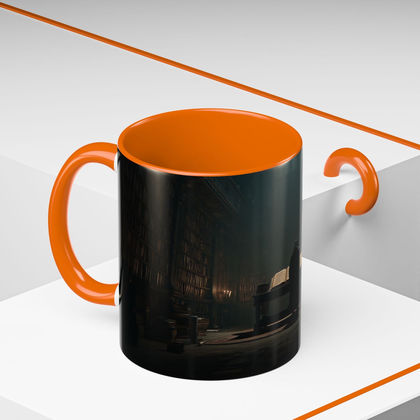 Late Night Studies Mug (EU) - Dark Library Mug, Evening Reading Mug, Moody Library Mug, Cozy Reading Mug, Library Mug