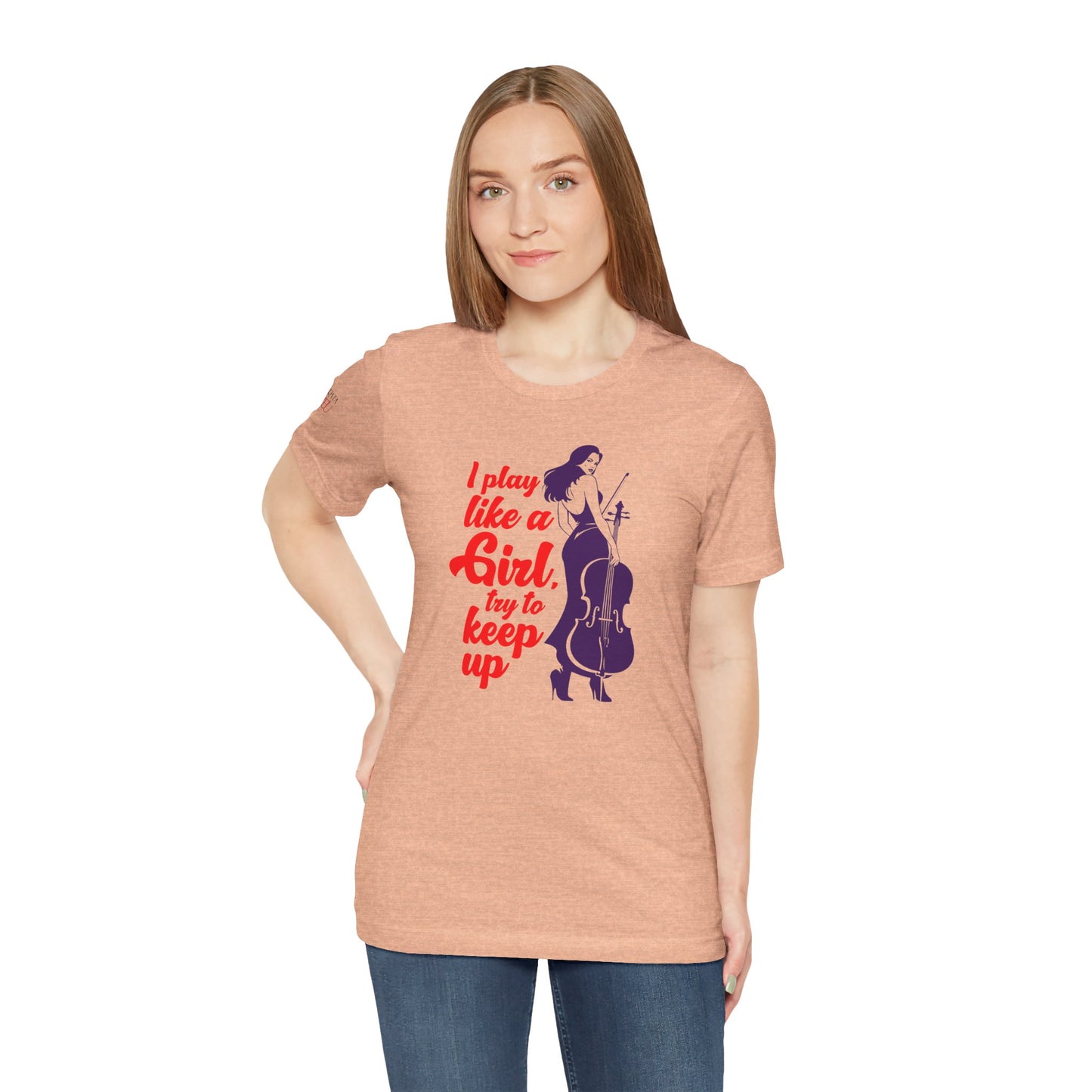 Play like a Girl - Cello T-Shirt: Camerata Romeu Shirt, Play like a Girl Shirt, Orchestra Shirt, Female Musician Shirt, Cello Shirt