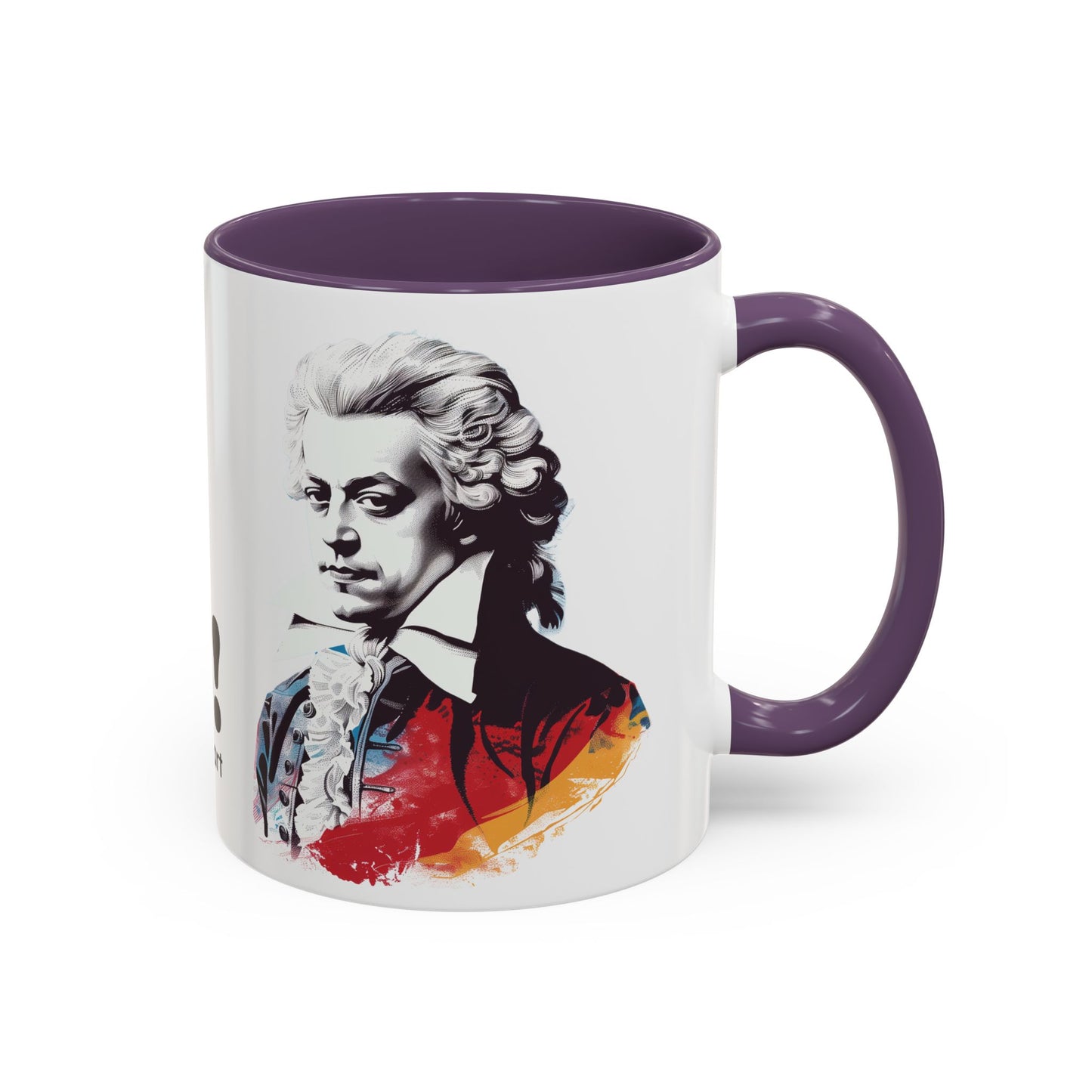 Two Flutes Mug in White (EU) - Mozart Flute Quote Mug, Mozart Mug, Classical Music Mug, Funny Mozart Quote