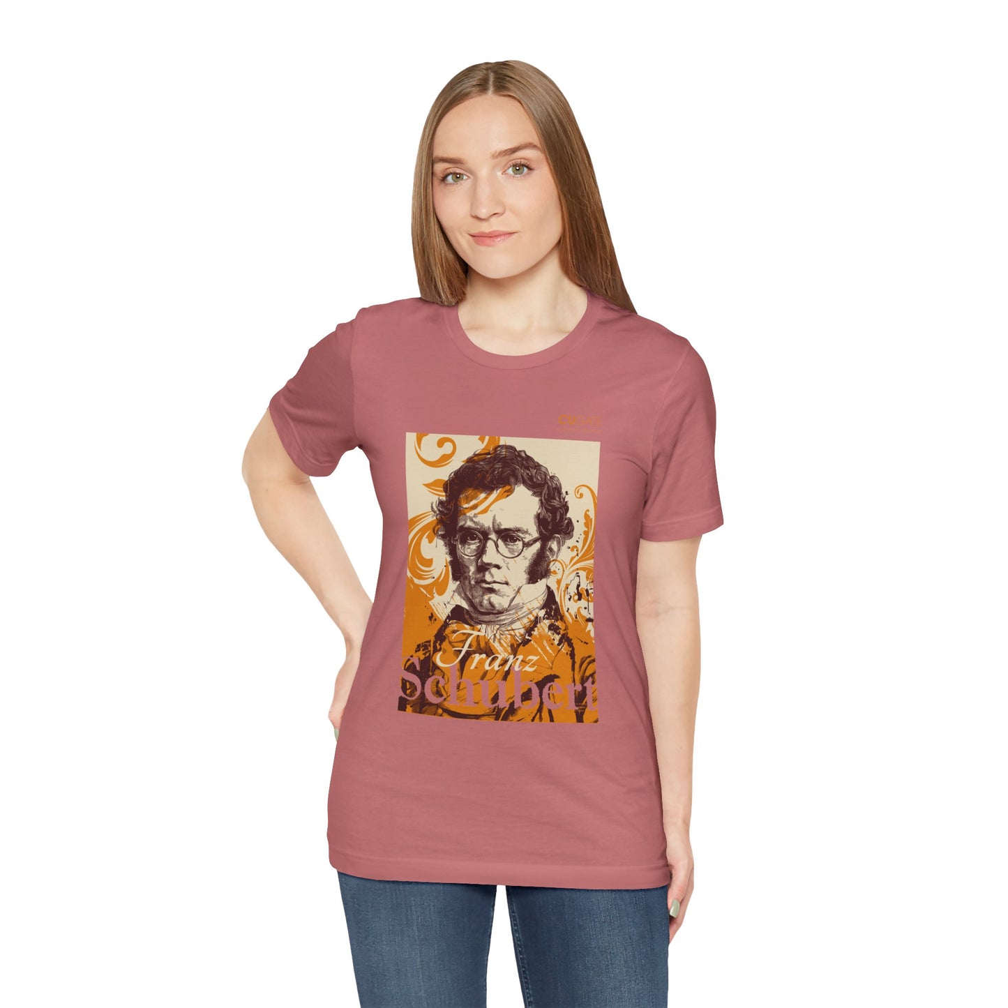 Schubert T-Shirt (Light): Classical Composer T-Shirt, Classical Music Shirt, Franz Schubert Tribute Tee