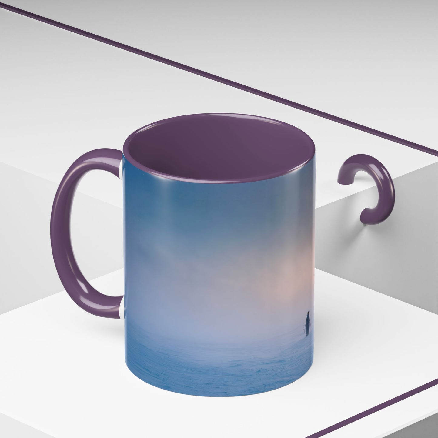 Music for the Lonely Mug (EU) - Calm Classical Music Mug, Pinguin Mug, Winter Mug, Snow Mug, Mozart Inspired Mug, Bach Inspired Mug