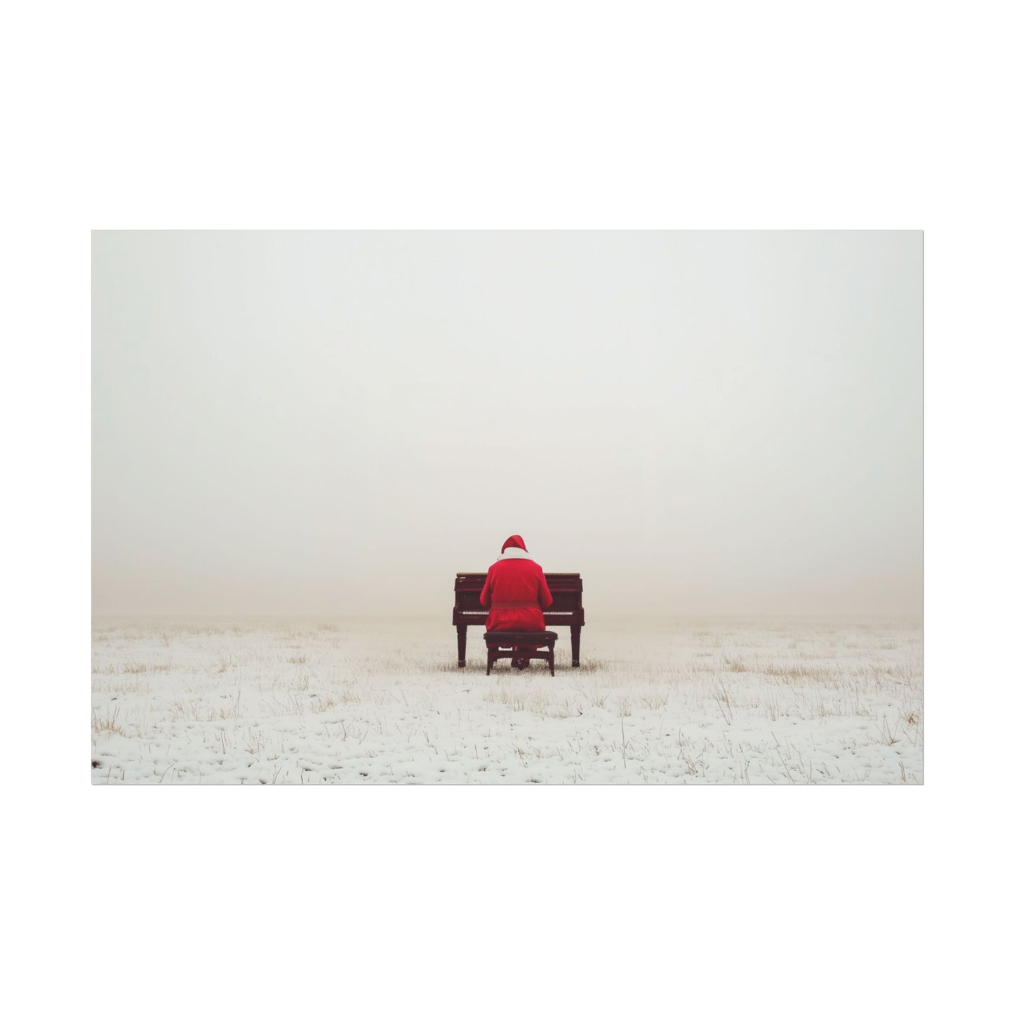 Without Words: Mozart Christmas - Santa Poster, Santa Playing Piano Print, Holiday Print, Christmas Poster, Winter Print, Mozart Holiday Poster