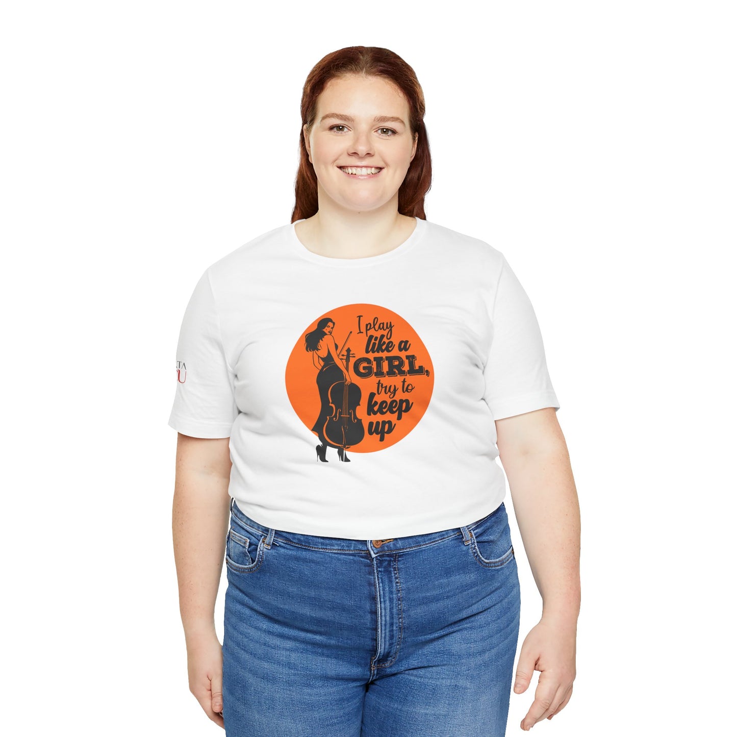 Play like a Girl T-Shirt (Light): Camerata Romeu Shirt, Play like a Girl Shirt, Orchestra Shirt, Female Musician Shirt, Cello Shirt