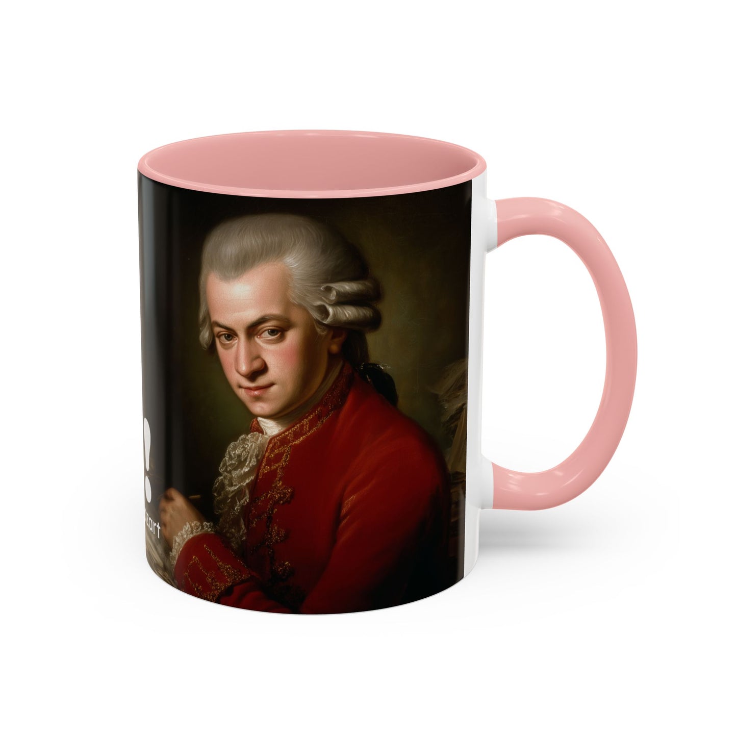 Two Flutes Mug in Black (USA) - Mozart Flute Quote Mug, Mozart Mug, Classical Music Mug, Funny Mozart Quote