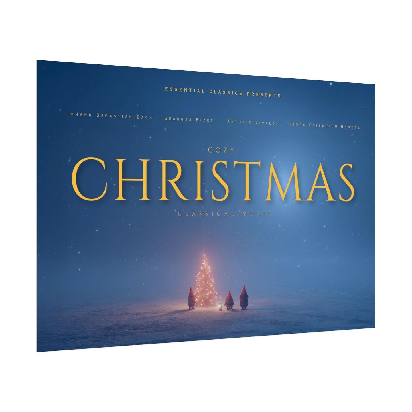 Cozy Christmas - Elves Poster, Snowy Print, Classical Music Inspired Poster, North Pole Print, Christmas Poster, Winter Print